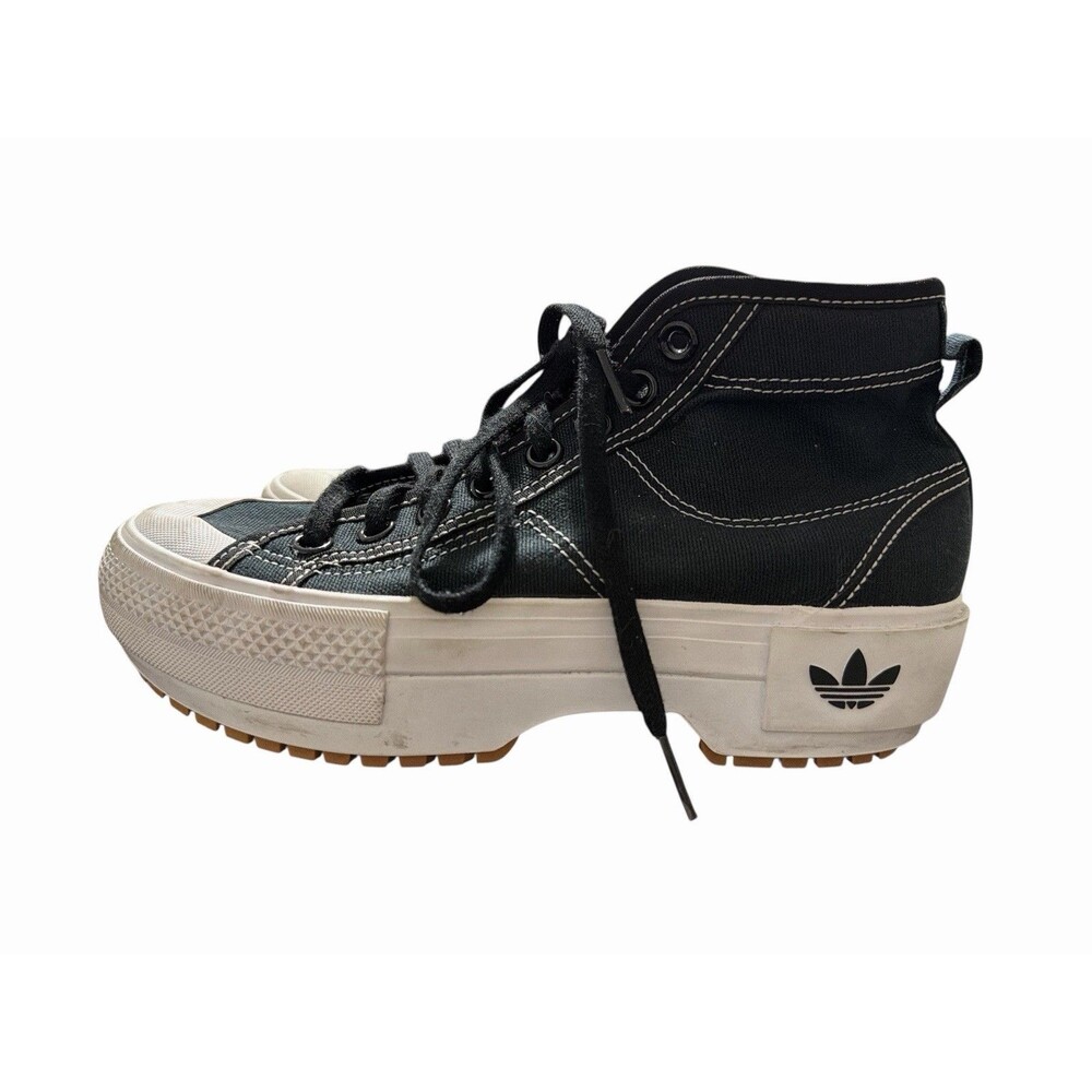 Adidas Originals Women's Nizza Trek Black White Sneaker Boots Shoes Size 6.5 - Picture 2 of 7